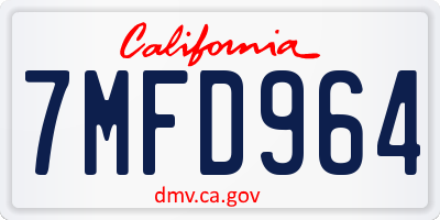 CA license plate 7MFD964