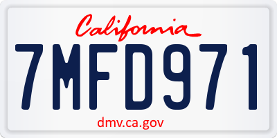 CA license plate 7MFD971