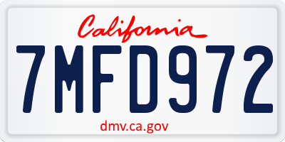 CA license plate 7MFD972