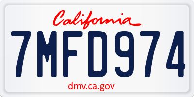 CA license plate 7MFD974