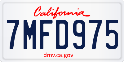 CA license plate 7MFD975
