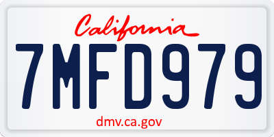 CA license plate 7MFD979