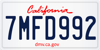 CA license plate 7MFD992