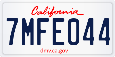 CA license plate 7MFE044