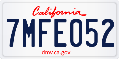 CA license plate 7MFE052