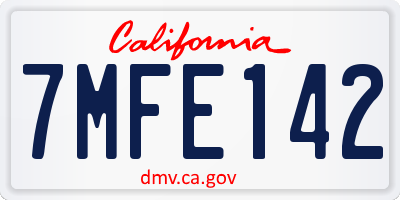 CA license plate 7MFE142