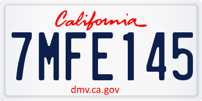 CA license plate 7MFE145