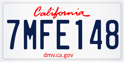 CA license plate 7MFE148