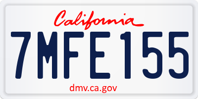 CA license plate 7MFE155