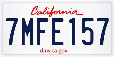 CA license plate 7MFE157