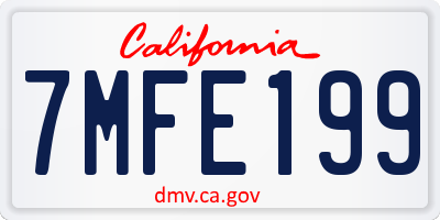 CA license plate 7MFE199