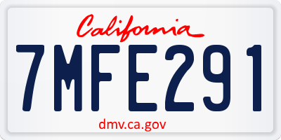 CA license plate 7MFE291