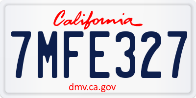 CA license plate 7MFE327