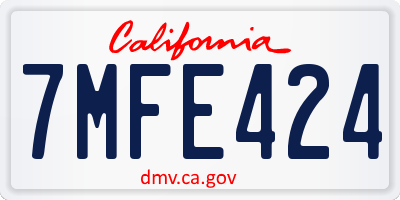 CA license plate 7MFE424