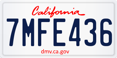CA license plate 7MFE436