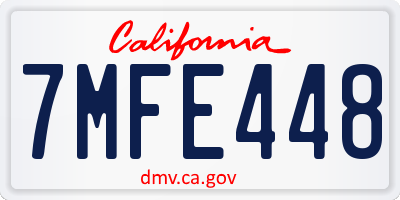 CA license plate 7MFE448