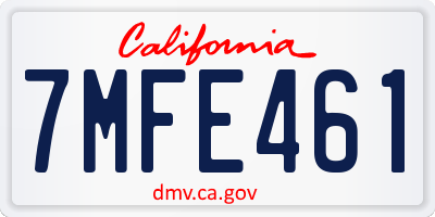 CA license plate 7MFE461