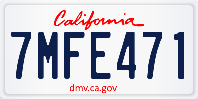 CA license plate 7MFE471