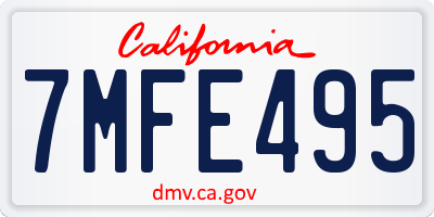 CA license plate 7MFE495