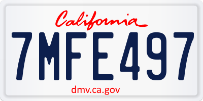 CA license plate 7MFE497