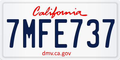 CA license plate 7MFE737