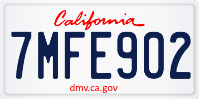 CA license plate 7MFE902