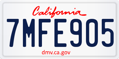 CA license plate 7MFE905