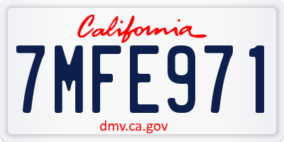 CA license plate 7MFE971