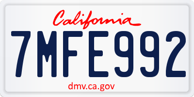 CA license plate 7MFE992