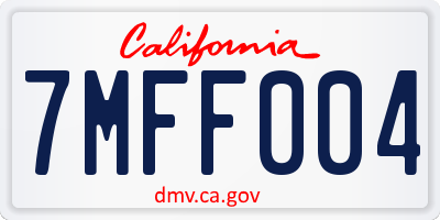 CA license plate 7MFF004