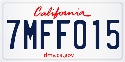 CA license plate 7MFF015