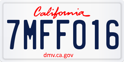 CA license plate 7MFF016