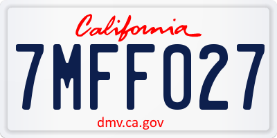 CA license plate 7MFF027