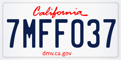 CA license plate 7MFF037
