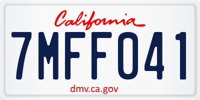 CA license plate 7MFF041