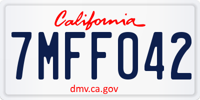 CA license plate 7MFF042