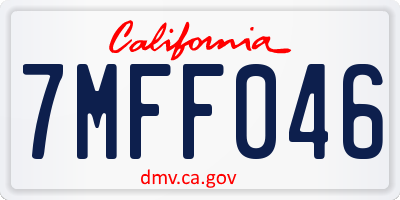 CA license plate 7MFF046