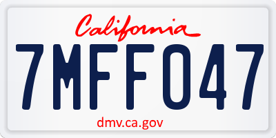 CA license plate 7MFF047