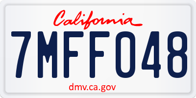 CA license plate 7MFF048