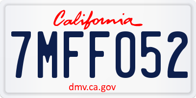 CA license plate 7MFF052