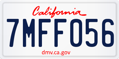 CA license plate 7MFF056