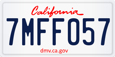 CA license plate 7MFF057