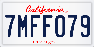 CA license plate 7MFF079