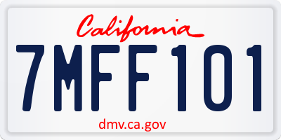 CA license plate 7MFF101
