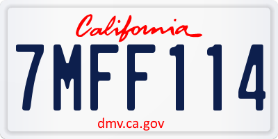 CA license plate 7MFF114