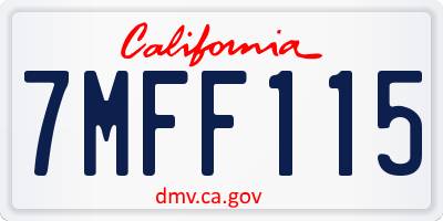 CA license plate 7MFF115