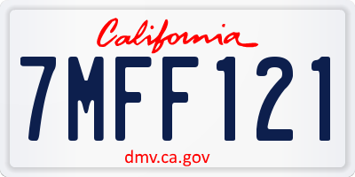 CA license plate 7MFF121