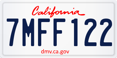 CA license plate 7MFF122
