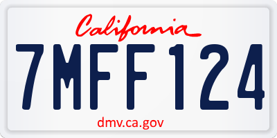 CA license plate 7MFF124