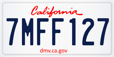 CA license plate 7MFF127